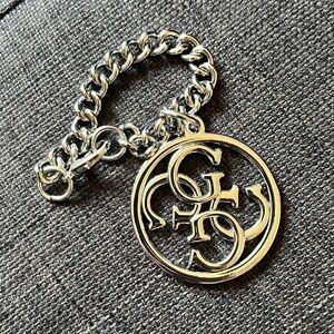 Guess Silver Chain Quattro G Logo Bag Charm